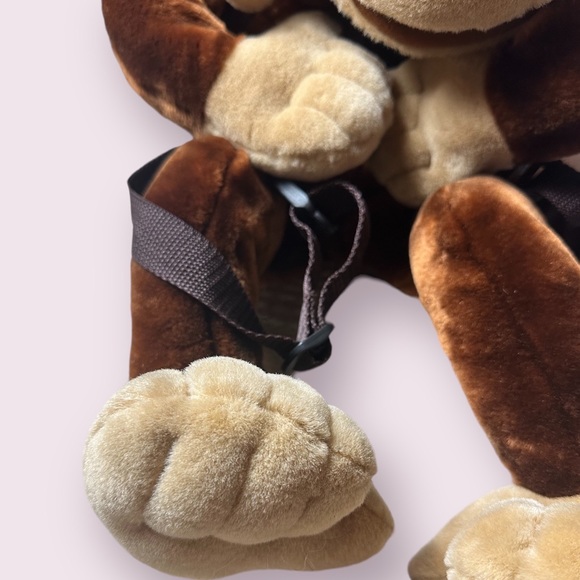 Kids Vintage 90’s Curious George Monkey Stuffed Animal Backpack Hand Puppet - Picture 7 of 14